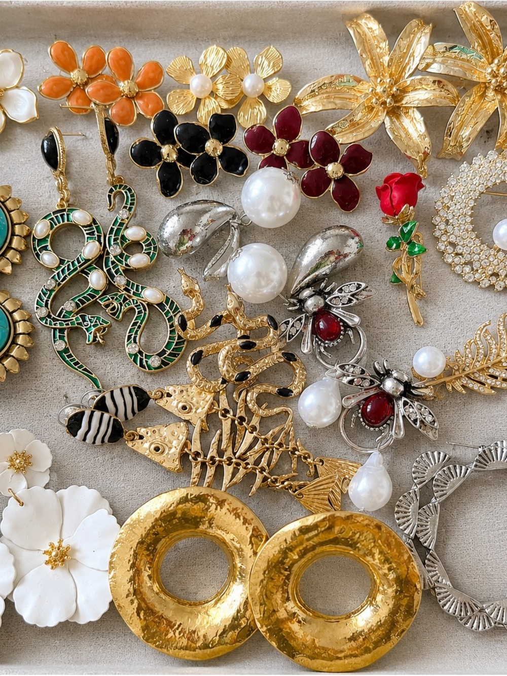 Vintage Jewelry Bundle 18 Pcs | Statement Earrings Mixed Lot